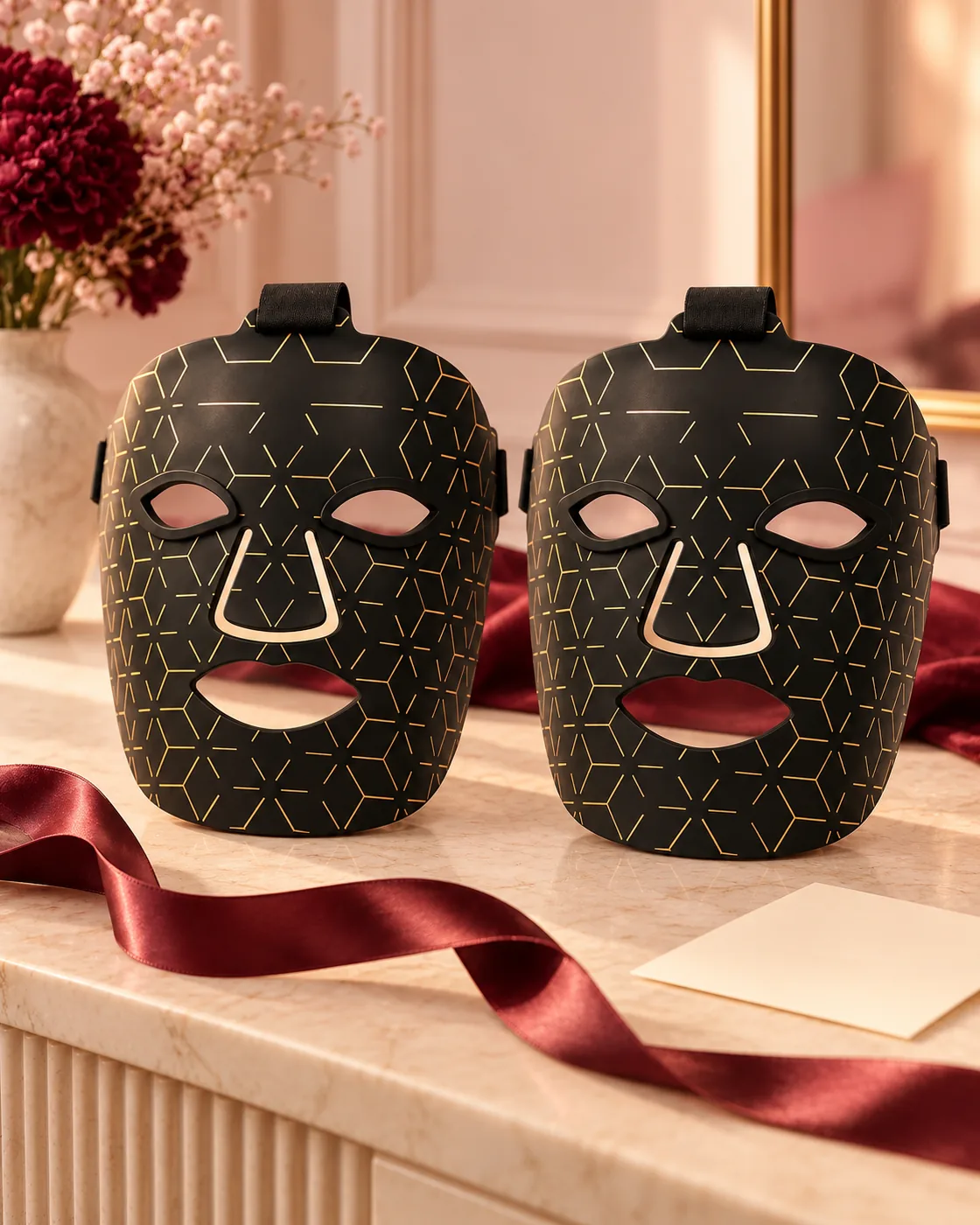 Deux masques LED Éclavie présentés comme un duo à offrir.
